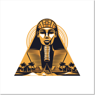 Ancient Egypt: Pharaohs, Pyramids, Golden Elegance: Modern Mythology in Ancient Grandeur Posters and Art